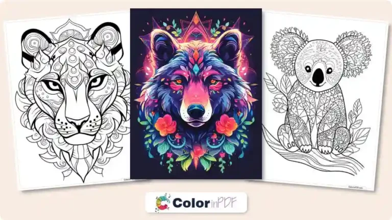 Animal Mandala Adult Coloring Pages