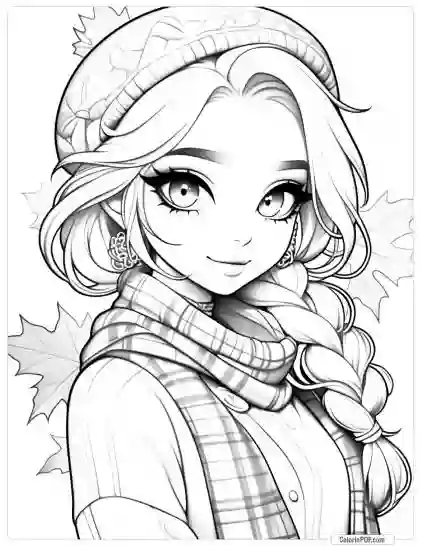 Autumn Girl Coloring Pages