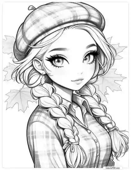 Autumn Girl Coloring Pages