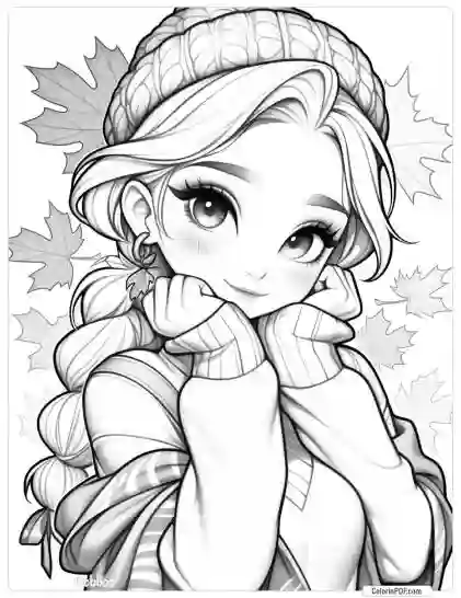 Autumn Girl Coloring Pages