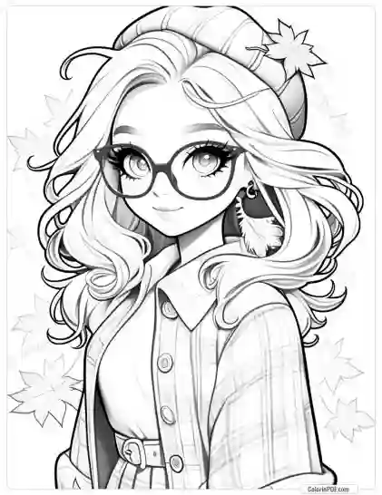 Autumn Girl Coloring Pages