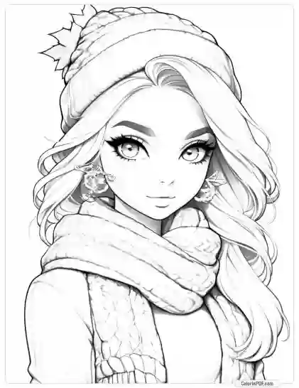 Autumn Girl Coloring Pages