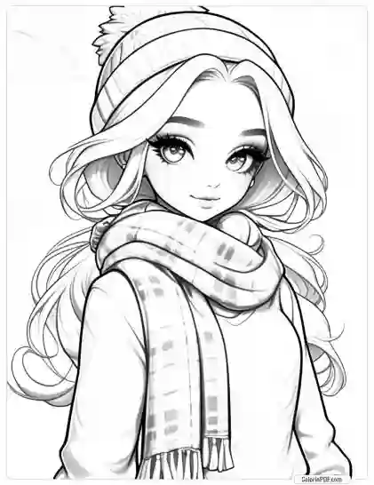 Autumn Girl Coloring Pages