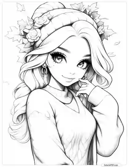 Autumn Girl Coloring Pages