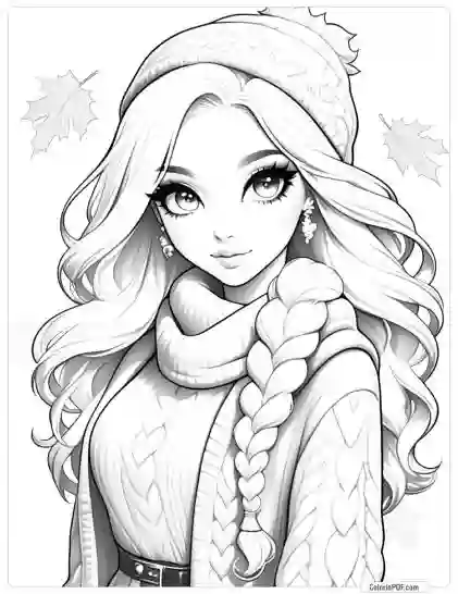 Autumn Girl Coloring Pages