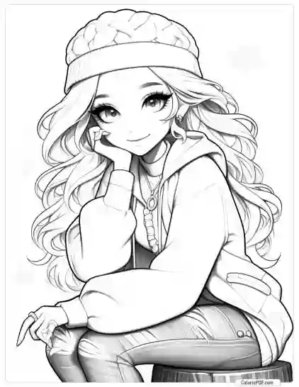 Autumn Girl Coloring Pages