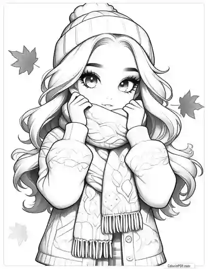 Autumn Girl Coloring Pages