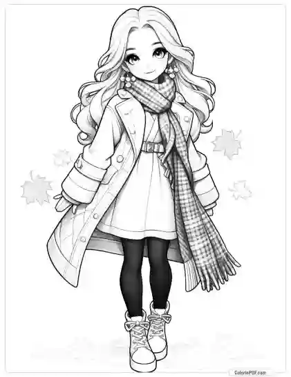 Autumn Girl Coloring Pages