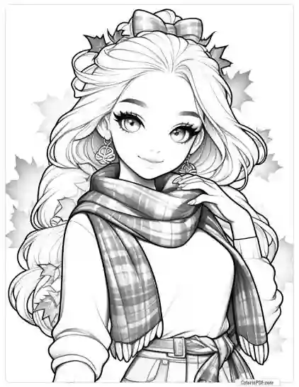 Autumn Girl Coloring Pages