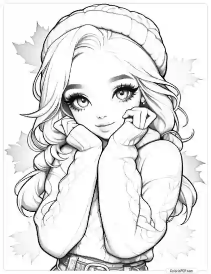 Autumn Girl Coloring Pages