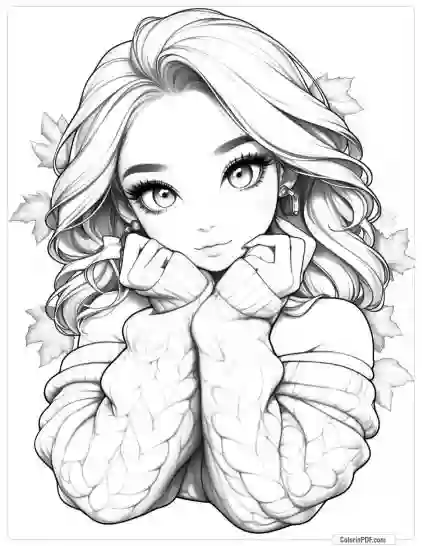 Autumn Girl Coloring Pages