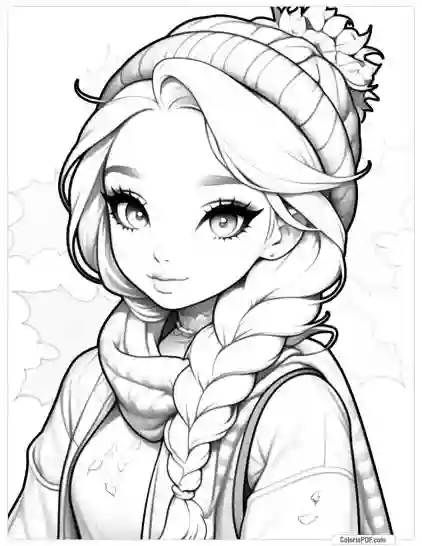 Autumn Girl Coloring Pages