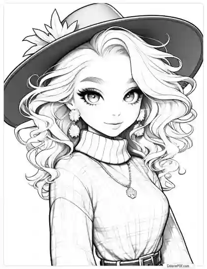 Autumn Girl Coloring Pages