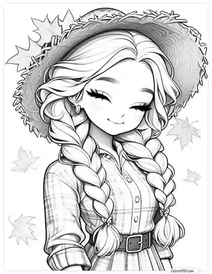 Autumn Girl Coloring Pages