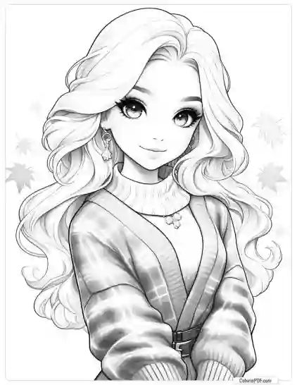 Autumn Girl Coloring Pages