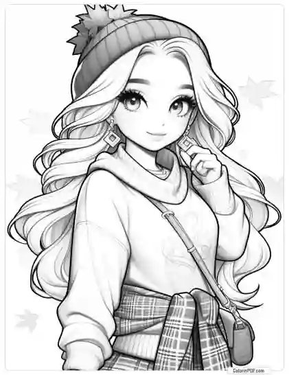 Autumn Girl Coloring Pages