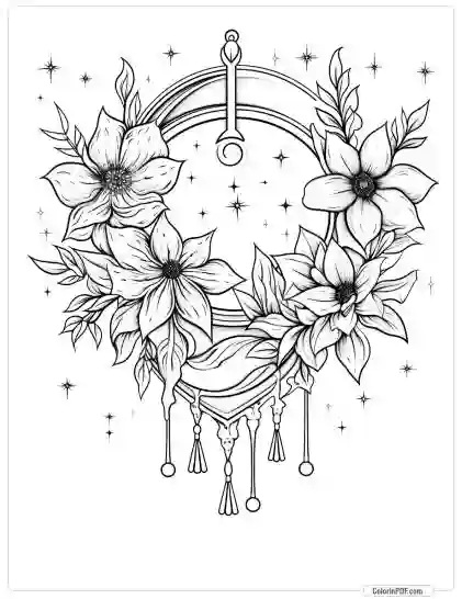 Boho Chic Moon Adult Coloring Pages 