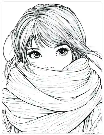 Cozy Girl Coloring Pages