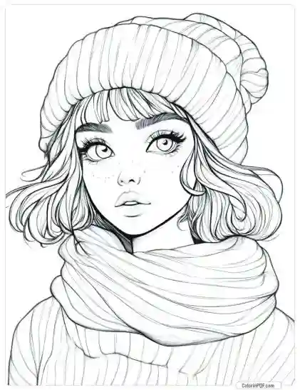 Cozy Girl Coloring Pages