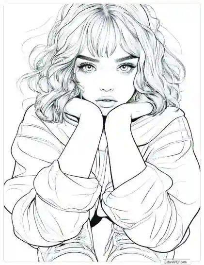 Cozy Girl Coloring Pages