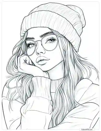 Cozy Girl Coloring Pages