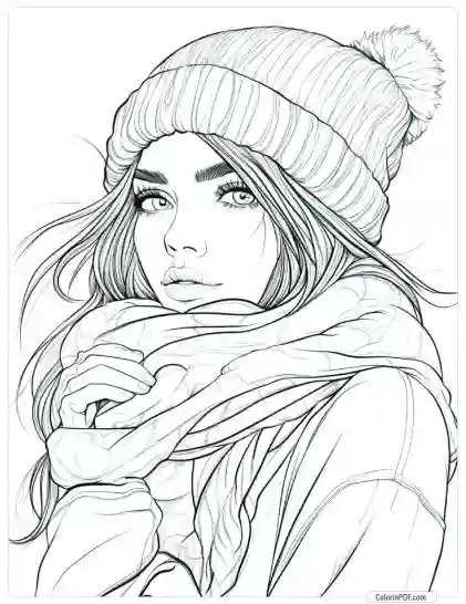 Cozy Girl Coloring Pages