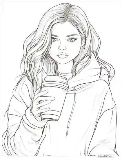 Cozy Girl Coloring Pages