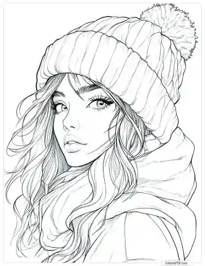 Cozy Girl Coloring Pages