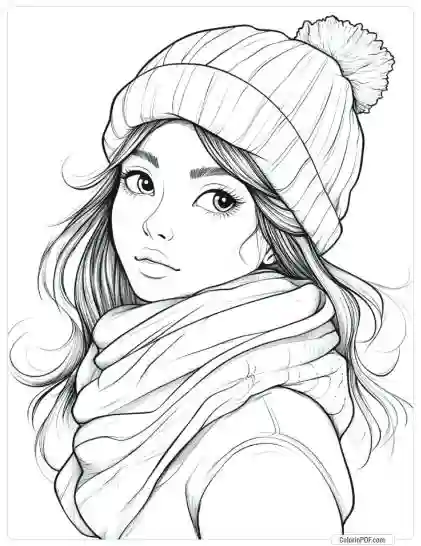 Cozy Girl Coloring Pages