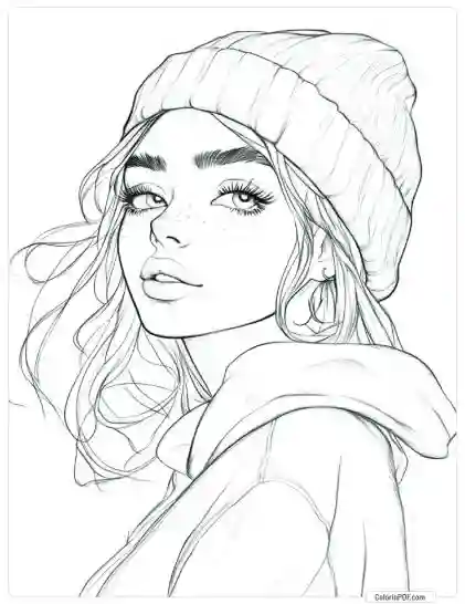 Cozy Girl Coloring Pages