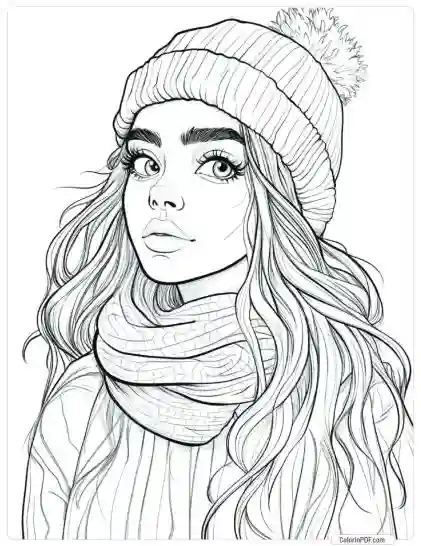 Cozy Girl Coloring Pages