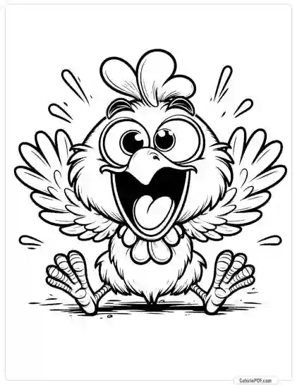 Crazy Chicken Coloring Pages