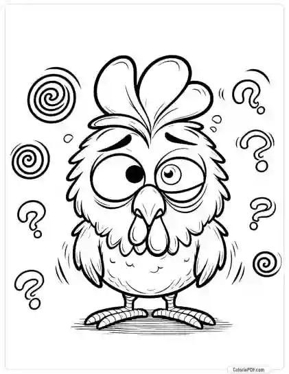 Crazy Chicken Coloring Pages