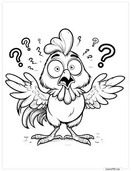 Crazy Chicken Coloring Pages