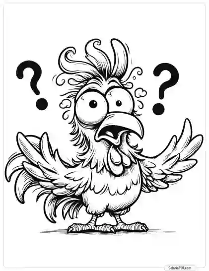 Crazy Chicken Coloring Pages