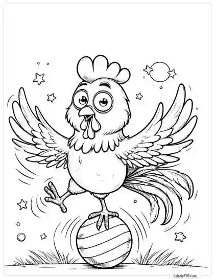 Crazy Chicken Coloring Pages