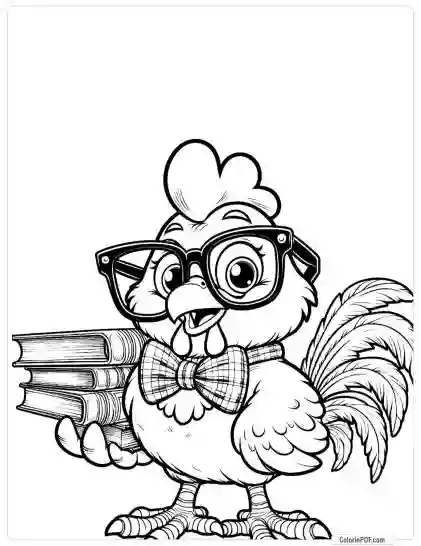 Crazy Chicken Coloring Pages