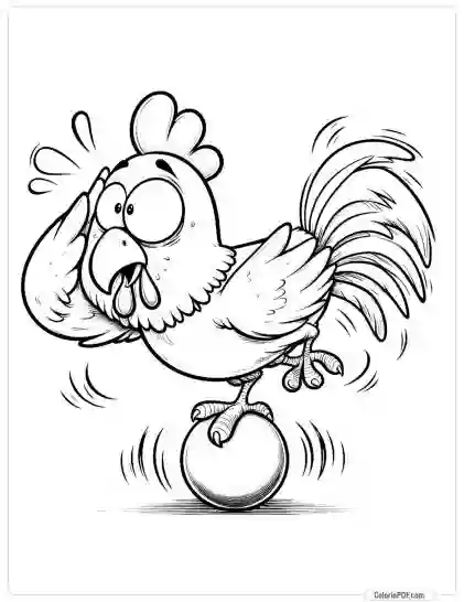 Crazy Chicken Coloring Pages