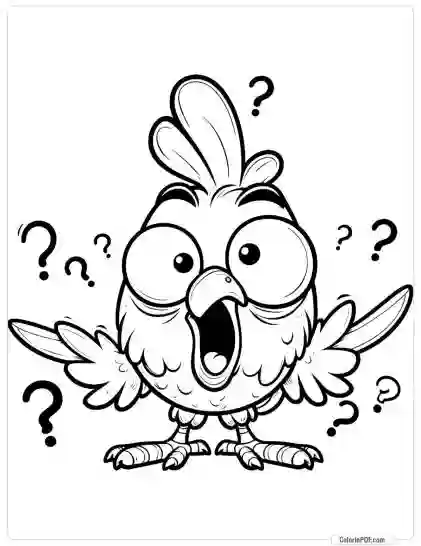 Crazy Chicken Coloring Pages