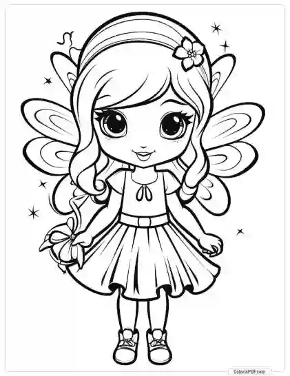 Cute Fairy Coloring Pages