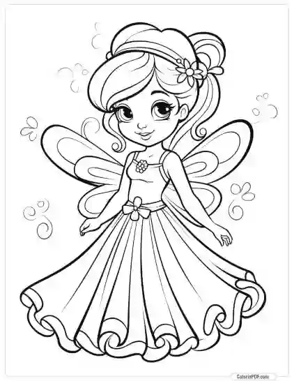 Cute Fairy Coloring Pages