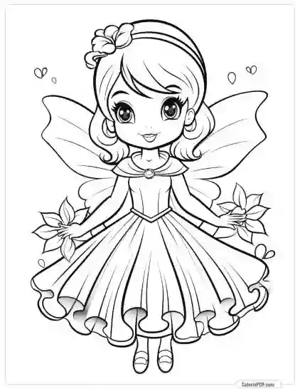 Cute Fairy Coloring Pages