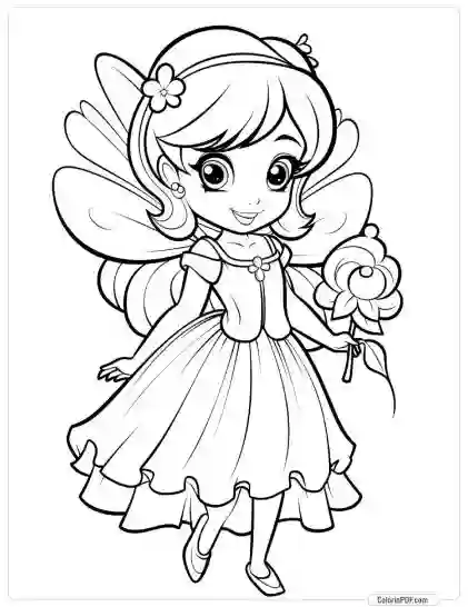 Cute Fairy Coloring Pages