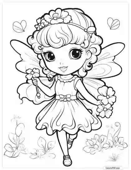 Cute Fairy Coloring Pages