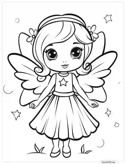 Cute Fairy Coloring Pages