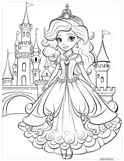 Cute Princess Coloring Pages