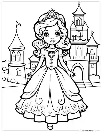 Cute Princess Coloring Pages