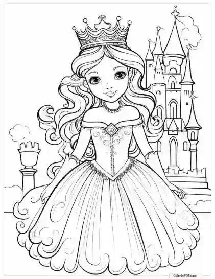 Cute Princess Coloring Pages