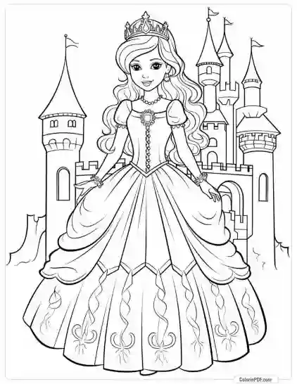 Cute Princess Coloring Pages