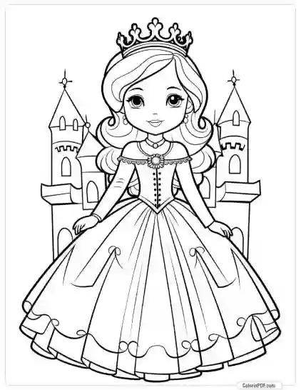 Cute Princess Coloring Pages